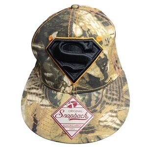 Superman Camo Snapback Hat OSFA BioWorld Merch Cotton Mens